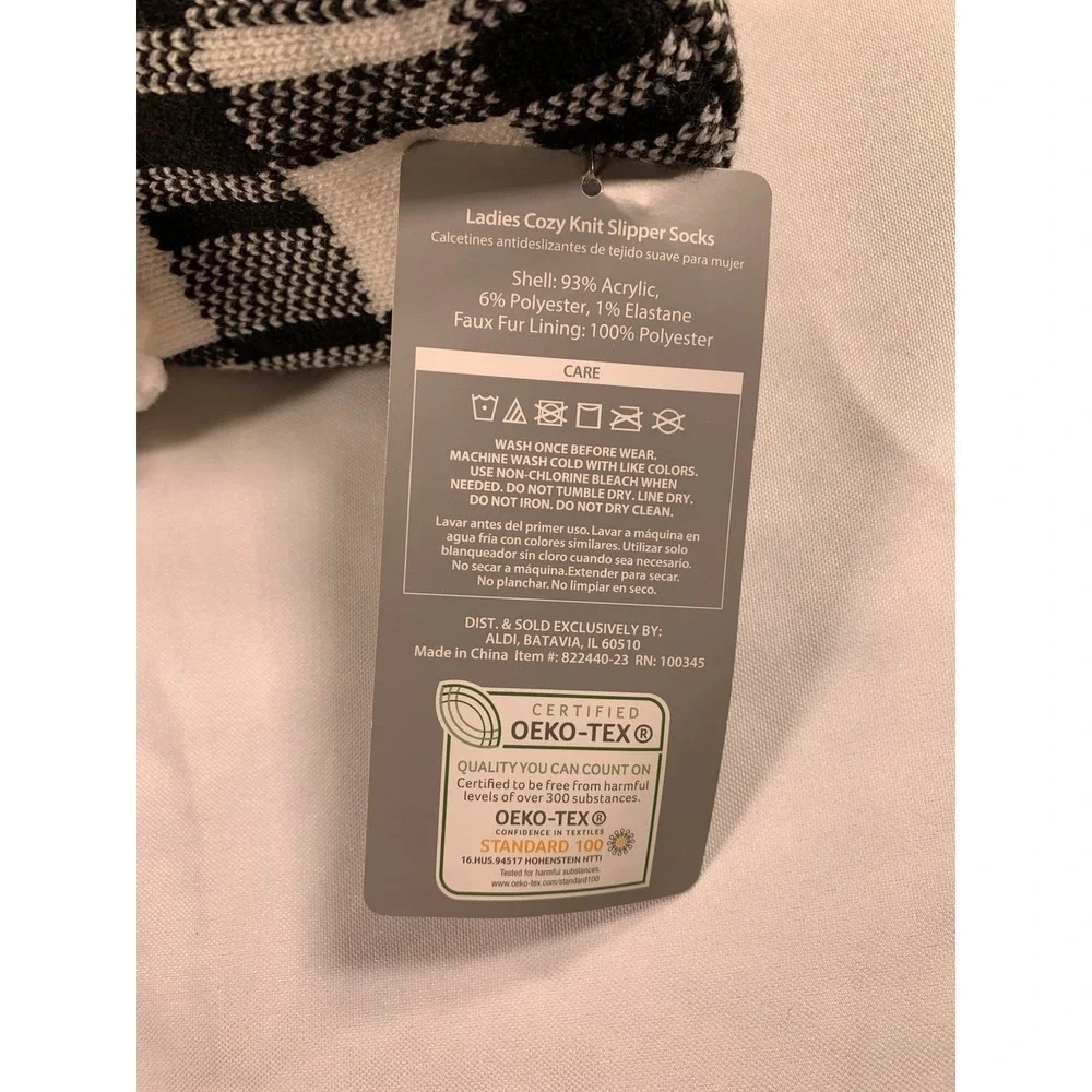 Serra Black and White‎ Lounge Slipper Socks Size 4-10